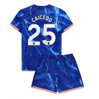 Camisa de time de futebol Chelsea Moises Caicedo #25 Replicas 1º Equipamento Infantil 2024-25 Manga Curta (+ Calças curtas)